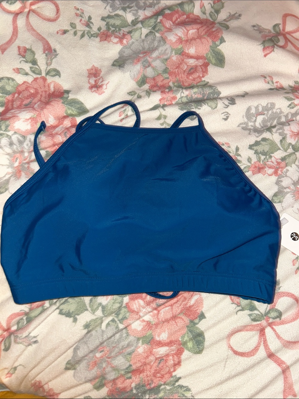 Blue High Neck Bralette Top